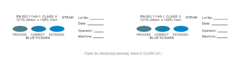 Test do autoklawu klasa V 2x200 szt. - obrazek 2